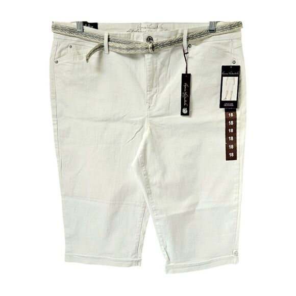 GLORIA VANDERBILTβOptic White Capri Jeans Plus Size 18 - Picture 2 of 13